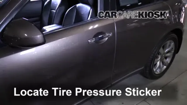 2005 Infiniti FX35 3.5L V6 Neumáticos y ruedas Controlar presión de neumáticos